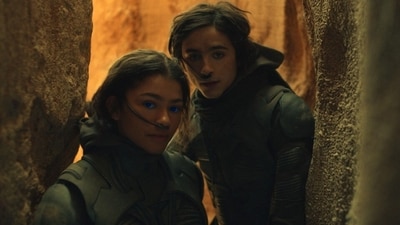 Dune Part Two box office collection day 2: Zendaya and Timothee Chalamet in a still from the film Dune Part Two box office collection day 2: Zendaya and Timothee Chalamet in a still from the film