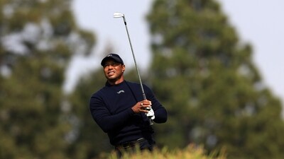 Tiger Woods of the United States plays a shot on the fifth hole during the second round of The Genesis Invitational. (Getty Images via AFP) Tiger Woods of the United States plays a shot on the fifth hole during the second round of The Genesis Invitational. (Getty Images via AFP)