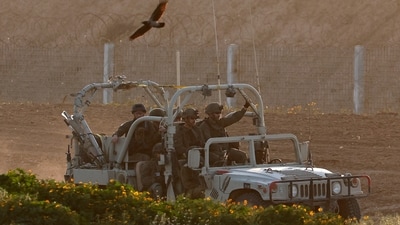 A jeep maneuvres at the Israel-Gaza border (Reuters) (REUTERS)