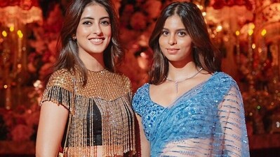 BFFs Navya Naveli Nanda and Suhana Khan made heads turn in ethnic wear that were a complete contrast to each other (ANI Picture Service)
