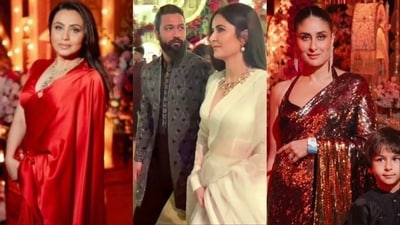 Rani Mukerji, Katrina Kaif, Vicky Kaushal and Kareena Kapoor at Anant Ambani and Radhika Merchants' pre-wedding event. Rani Mukerji, Katrina Kaif, Vicky Kaushal and Kareena Kapoor at Anant Ambani and Radhika Merchants' pre-wedding event.