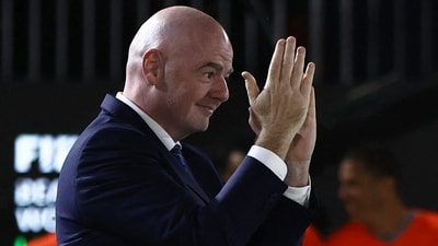 FIFA president Gianni Infantino after a match (REUTERS)