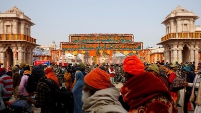 The crowd at the Ram Temple in Ayodhya. (Reuters) The crowd at the Ram Temple in Ayodhya. (Reuters)