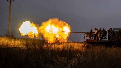 Russia-Ukraine War: Service members of Ukrainian Joint Assault Brigade Fury fire a S60 cannon towards Russian troops near the front-line town of Bakhmut. (Reuters)