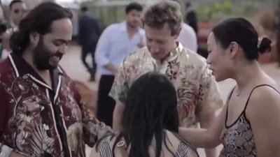 Anant Ambani's high-end luxurious watch impresses Meta Chief Mark Zuckerberg and wife Priscilla Chan on pre-wedding celebrations Day 2 (March 2). (X) Anant Ambani's high-end luxurious watch impresses Meta Chief Mark Zuckerberg and wife Priscilla Chan on pre-wedding celebrations Day 2 (March 2). (X)