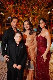 Shah Rukh, Gauri, Suhana and Abram at the Ambani bash Shah Rukh, Gauri, Suhana and Abram at the Ambani bash