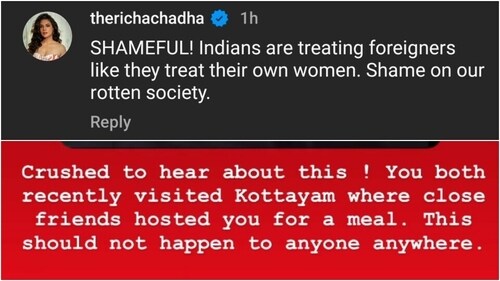 Screen grabs of Richa Chadha and Dulquer Salmaan's posts (Instagram) Screen grabs of Richa Chadha and Dulquer Salmaan's posts (Instagram)