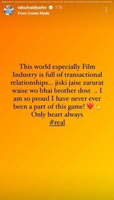 Rahul Vaidya Instagram Story Rahul Vaidya Instagram Story