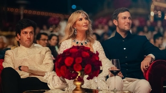 Ivanka Trump wore a white outfit for the event. She also wore jewellery.
