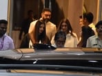 Aishwarya Rai, Shweta Bachchan, Abhishek Bachchan and Amitabh Bachchan at Mumbai airport on early Monday. (Pic: Varinder Chawla)