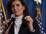 Republican presidential candidate and former United Nations Ambassador Nikki Haley speaks at a campaign event in Portland, Maine, Sunday, March 3, 2024 (AP Photo/Reba Saldanha)