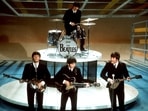 The Beatles, foreground from left, Paul McCartney, George Harrison, John Lennon and Ringo Starr on drums perform on the CBS "Ed Sullivan Show" in New York on Feb. 9, 1964. The Beatles, foreground from left, Paul McCartney, George Harrison, John Lennon and Ringo Starr on drums perform on the CBS "Ed Sullivan Show" in New York on Feb. 9, 1964.