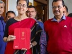  Delhi Finance Minister Atishi Singh with Chief Minister Arvind Kejriwal (PTI)