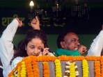 Former Jharkhand chief minister Hemant Soren's wife Kalpana Soren gets emotional at the 51st foundation day function of Jharkhand Mukti Morcha (JMM). Former Jharkhand chief minister Hemant Soren's wife Kalpana Soren gets emotional at the 51st foundation day function of Jharkhand Mukti Morcha (JMM).