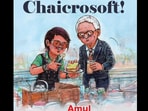 Snapshot of the doodle created by Amul for Bill Gates and Dolly Chaiwala. Snapshot of the doodle created by Amul for Bill Gates and Dolly Chaiwala.