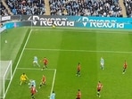 Erling Haaland missed a sitter during Manchester City's win vs Manchester United. Erling Haaland missed a sitter during Manchester City's win vs Manchester United.
