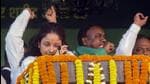 Kalpana Soren breaks down during the 51st foundation day function of the Jharkhand Mukti Morcha in Giridih district on Monday. (PTI)