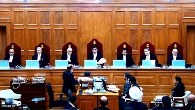 A 7-judge bench of the Supreme Court headed by Chief Justice of India DY Chandrachud delivers the judgment on Monday. (ANI) A 7-judge bench of the Supreme Court headed by Chief Justice of India DY Chandrachud delivers the judgment on Monday. (ANI)