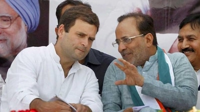 Congress leader Rahul Gandhi with then state unit chief Arjun Modhwadia during an election campaign rally at Balasinor, Gujarat. (PTI Photo) Congress leader Rahul Gandhi with then state unit chief Arjun Modhwadia during an election campaign rally at Balasinor, Gujarat. (PTI Photo)