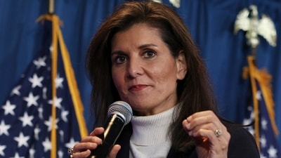 Republican presidential candidate and former United Nations Ambassador Nikki Haley speaks at a campaign event in Portland, Maine, Sunday, March 3, 2024 (AP Photo/Reba Saldanha) (AP) Republican presidential candidate and former United Nations Ambassador Nikki Haley speaks at a campaign event in Portland, Maine, Sunday, March 3, 2024 (AP Photo/Reba Saldanha) (AP)
