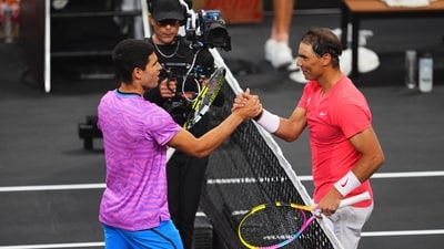 In the tie-breaker, Alcaraz held his nerves to finally settle proceedings with a 14-12 win. (Twitter) In the tie-breaker, Alcaraz held his nerves to finally settle proceedings with a 14-12 win. (Twitter)