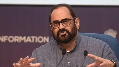 Minister of state for electronics and information technology Rajeev Chandrasekhar. Minister of state for electronics and information technology Rajeev Chandrasekhar.