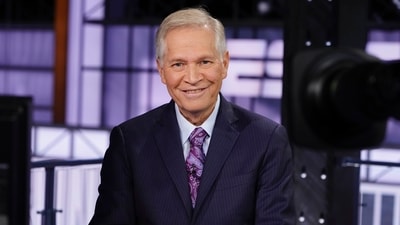 In a photo supplied by ESPN, Chris Mortensen appears on the set of Sunday NFL Countdown at ESPN's studios in Bristol, Conn., on Sept. 22, 2019 (ESPN via AP) (AP) In a photo supplied by ESPN, Chris Mortensen appears on the set of Sunday NFL Countdown at ESPN's studios in Bristol, Conn., on Sept. 22, 2019 (ESPN via AP) (AP)