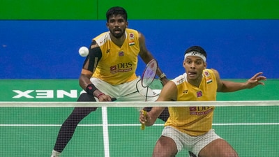 India's Chirag Shetty and Satwiksairaj Rankireddy in action. (PTI) India's Chirag Shetty and Satwiksairaj Rankireddy in action. (PTI)