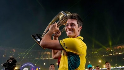 Australian captain Pat Cummins holds the trophy after winning the ICC Men's Cricket World Cup 2023, at the Narendra Modi Stadium, in Ahmedabad (PTI) Australian captain Pat Cummins holds the trophy after winning the ICC Men's Cricket World Cup 2023, at the Narendra Modi Stadium, in Ahmedabad (PTI)