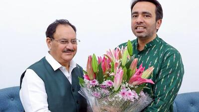 RLD chief Jayant Chaudhary (right) with BJP president JP Nadda in New Delhi on Saturday. (ANI) RLD chief Jayant Chaudhary (right) with BJP president JP Nadda in New Delhi on Saturday. (ANI)