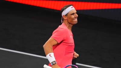Rafael Nadal ticked most boxes during the Netflix Slam exhibition game against Carlos Alcaraz. (Getty Images) Rafael Nadal ticked most boxes during the Netflix Slam exhibition game against Carlos Alcaraz. (Getty Images)