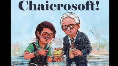 Snapshot of the doodle created by Amul for Bill Gates and Dolly Chaiwala. (Instagram/@Amul_India) Snapshot of the doodle created by Amul for Bill Gates and Dolly Chaiwala. (Instagram/@Amul_India)