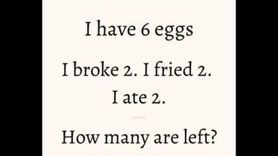 This egg-related brain teaser has left people baffled. Can you solve it? (Threads/ahmedmostafa00000000) This egg-related brain teaser has left people baffled. Can you solve it? (Threads/ahmedmostafa00000000)