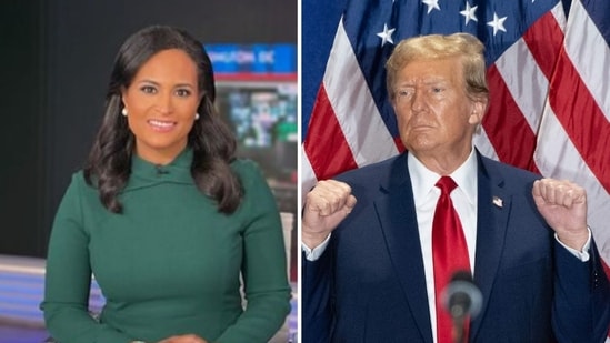 NBC News host Kristen Welker is under fire for her latest comments on former president Donald Trump on Sunday, March 3 (kristen.welker/Instagram, photo by SAUL LOEB / AFP)
