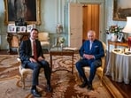 Britain's King Charles III and Britain's Chancellor of the Exchequer Jeremy Hunt, pose for a photograph during their meeting in the private audience room at Buckingham Palace in London on March 5, 2024. (Photo by Aaron Chown / POOL / AFP) Britain's King Charles III and Britain's Chancellor of the Exchequer Jeremy Hunt, pose for a photograph during their meeting in the private audience room at Buckingham Palace in London on March 5, 2024. (Photo by Aaron Chown / POOL / AFP)