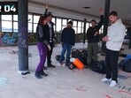 MrBeast with his friends inside a building in a deserted city in Croatia. MrBeast with his friends inside a building in a deserted city in Croatia.