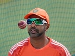 India's R Ashwin during a practice session 