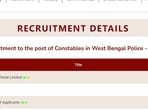 WBPRB announces 10255 Constable vacancies in West Bengal Police