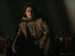 Timothee Chalamet in a still from Dune Part Two. Timothee Chalamet in a still from Dune Part Two.