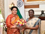 NCW chief Rekha Sharma with President Droupadi Murmu.
