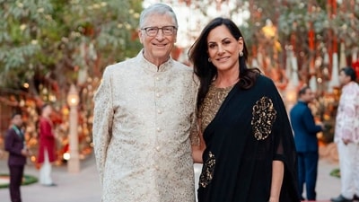 Microsoft co-founder Bill Gates and his girlfriend Paula Hurd pose for a picture during the pre-wedding celebrations of Anant Ambani and Radhika Merchant. (ANI) Microsoft co-founder Bill Gates and his girlfriend Paula Hurd pose for a picture during the pre-wedding celebrations of Anant Ambani and Radhika Merchant. (ANI)