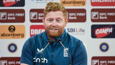 England's player Jonny Bairstow speaks during a press conference at the Himachal Pradesh Cricket Association Stadium in Dharamsala (AFP)