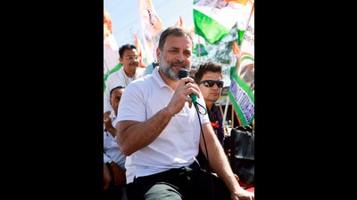 Congress leader Rahul Gandhi announced that the manifesto will have strong measures against paper leaks in the country. (ANI) Congress leader Rahul Gandhi announced that the manifesto will have strong measures against paper leaks in the country. (ANI)