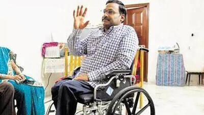 GN Saibaba, has been serving a life term in Nagpur central jail for alleged Maoist links since 2017. (HT file photo) GN Saibaba, has been serving a life term in Nagpur central jail for alleged Maoist links since 2017. (HT file photo)