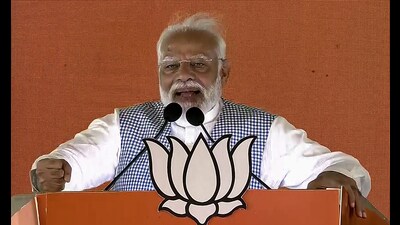Prime Minister Narendra Modi addresses a public meeting in Sangareddy in Telangana on Tuesday. (ANI) Prime Minister Narendra Modi addresses a public meeting in Sangareddy in Telangana on Tuesday. (ANI)