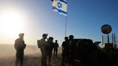 Troops gather at southern Israel near the border with the Gaza Strip 
on March 4. (AFP)
