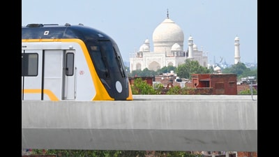 The Agra Metro captured during a trial run recently (Sourced) The Agra Metro captured during a trial run recently (Sourced)