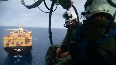 The vessel, with a crew of 23 personnel, including 13 Indians, has been escorted to safe waters. The vessel, with a crew of 23 personnel, including 13 Indians, has been escorted to safe waters.