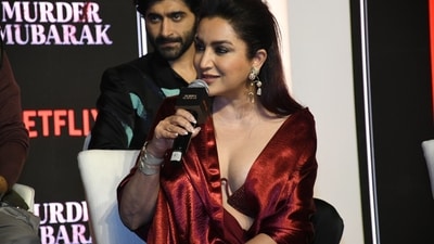Tisca Chopra at the press conference/trailer launch. "Also to have such an eclectic ensemble bring to life a script that is one of the quirkier and more entertaining murder mysteries that I've read was very exciting for me," Vijan shared. 