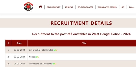 WBPRB announces 10255 Constable vacancies in West Bengal Police